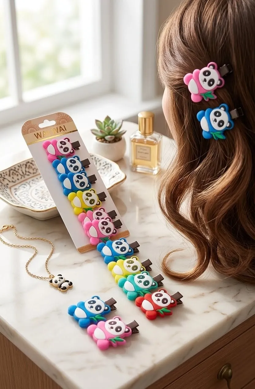 Beautiful Panda Hair Clips (Pack of 6 Pairs)