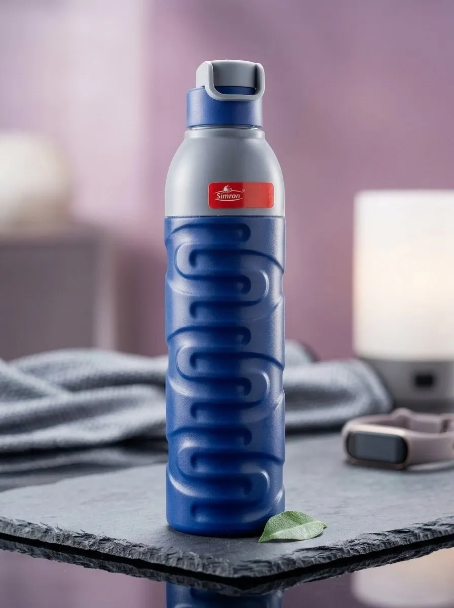 Blue Water Bottle with Leakproof Cap 800ml