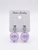Lavender Round Drop Earrings for Women &amp; Girls 