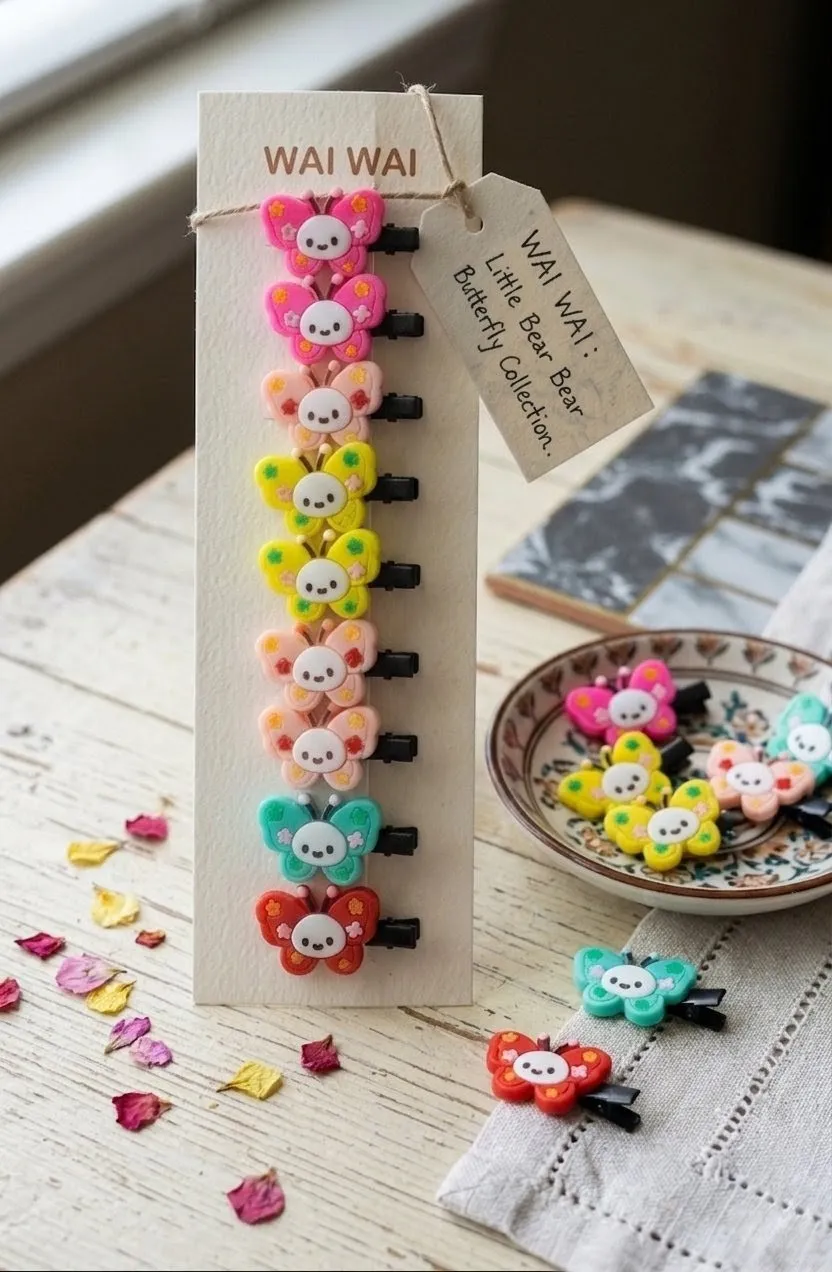 Colourful Butterfly Hair Clips (Pack of 6 Pairs)