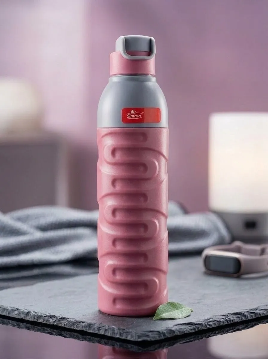 Pink Water Bottle with Leakproof Cap 800ml